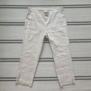 J Jill Linen Stretch Pants Womens Large Beige Pull On Women’s 34”